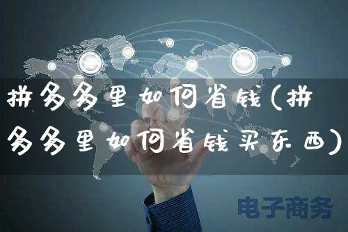 拼多多里如何省钱(拼多多里如何省钱买东西)_https://www.czttao.com_京东电商_第1张