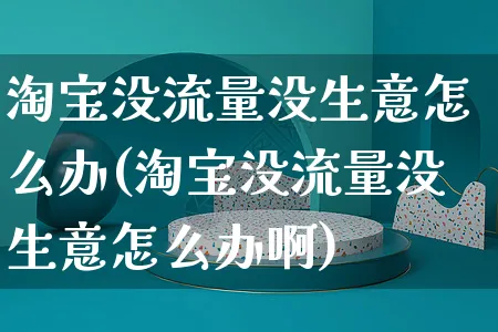 淘宝没流量没生意怎么办(淘宝没流量没生意怎么办啊)_https://www.czttao.com_店铺装修_第1张