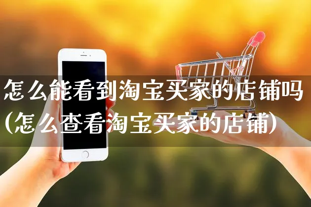 怎么能看到淘宝买家的店铺吗(怎么查看淘宝买家的店铺)_https://www.czttao.com_电商运营_第1张