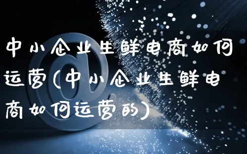 中小企业生鲜电商如何运营(中小企业生鲜电商如何运营的)_https://www.czttao.com_电商运营_第1张