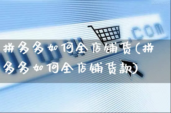 拼多多如何全店铺货(拼多多如何全店铺货款)_https://www.czttao.com_店铺装修_第1张