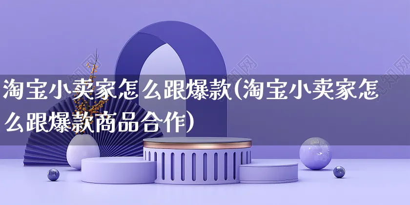 淘宝小卖家怎么跟爆款(淘宝小卖家怎么跟爆款商品合作)_https://www.czttao.com_店铺装修_第1张