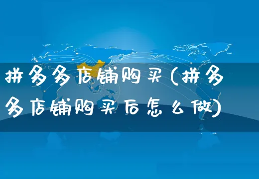 拼多多店铺购买(拼多多店铺购买后怎么做)_https://www.czttao.com_店铺装修_第1张