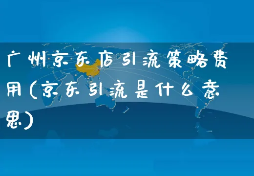 广州京东店引流策略费用(京东引流是什么意思)_https://www.czttao.com_京东电商_第1张