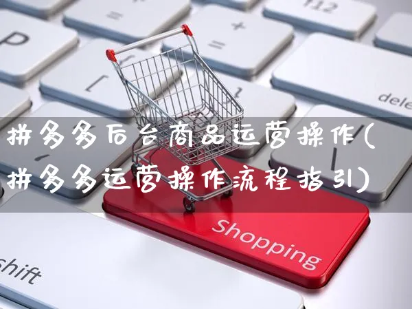 拼多多后台商品运营操作(拼多多运营操作流程指引)_https://www.czttao.com_亚马逊电商_第1张