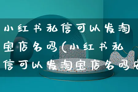 小红书私信可以发淘宝店名吗(小红书私信可以发淘宝店名吗安全吗)_https://www.czttao.com_小红书_第1张