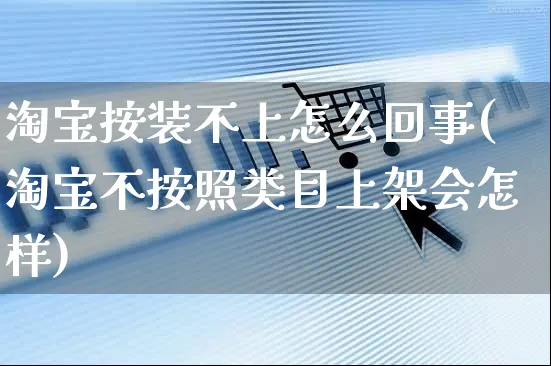 淘宝按装不上怎么回事(淘宝不按照类目上架会怎样)_https://www.czttao.com_亚马逊电商_第1张