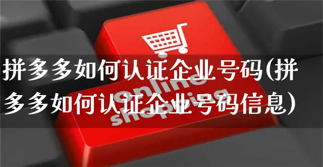 拼多多如何认证企业号码(拼多多如何认证企业号码信息)_https://www.czttao.com_开店技巧_第1张