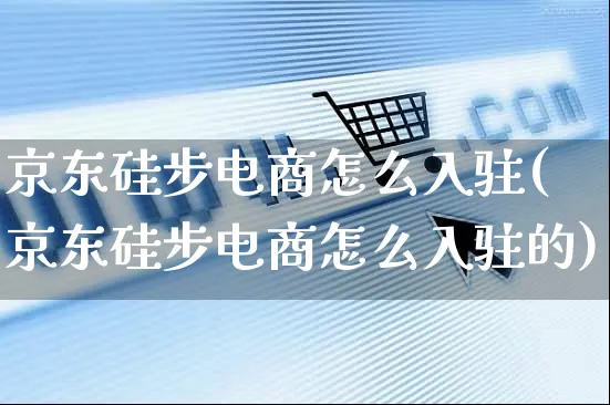 京东硅步电商怎么入驻(京东硅步电商怎么入驻的)_https://www.czttao.com_京东电商_第1张