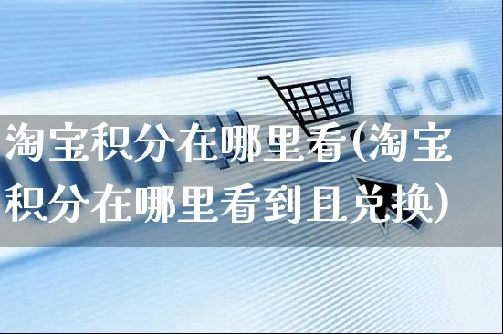 淘宝积分在哪里看(淘宝积分在哪里看到且兑换)_https://www.czttao.com_淘宝电商_第1张