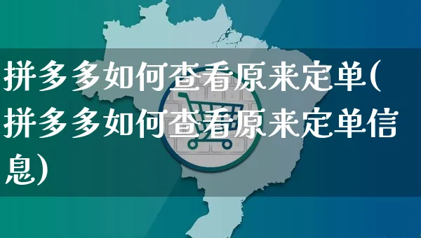 拼多多如何查看原来定单(拼多多如何查看原来定单信息)_https://www.czttao.com_电商问答_第1张