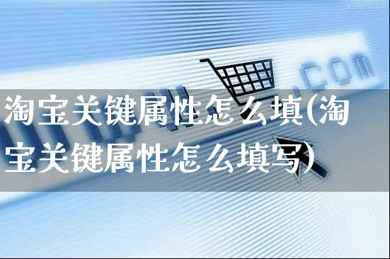 淘宝关键属性怎么填(淘宝关键属性怎么填写)_https://www.czttao.com_店铺装修_第1张