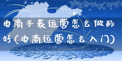 电商手表运营怎么做的好(电商运营怎么入门)_https://www.czttao.com_电商资讯_第1张