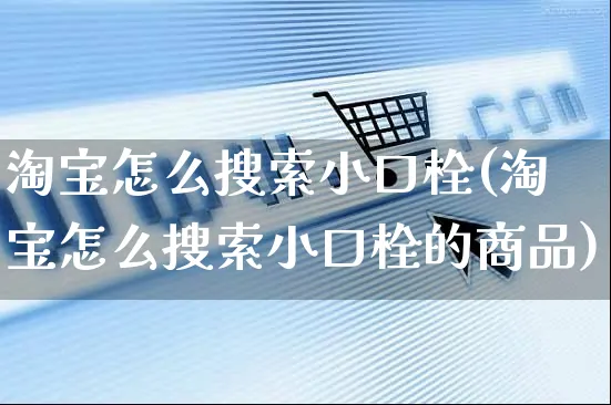 淘宝怎么搜索小口栓(淘宝怎么搜索小口栓的商品)_https://www.czttao.com_抖音小店_第1张