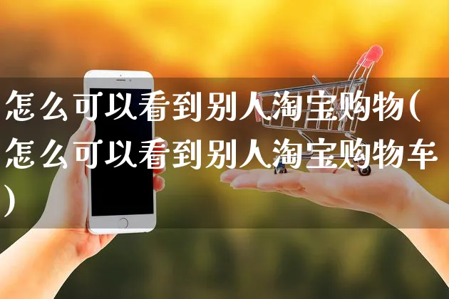 怎么可以看到别人淘宝购物(怎么可以看到别人淘宝购物车)_https://www.czttao.com_视频/直播带货_第1张