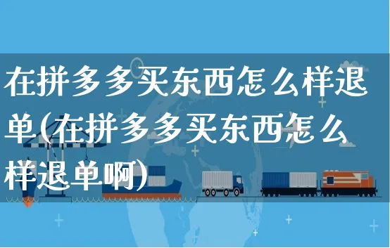 在拼多多买东西怎么样退单(在拼多多买东西怎么样退单啊)_https://www.czttao.com_店铺规则_第1张