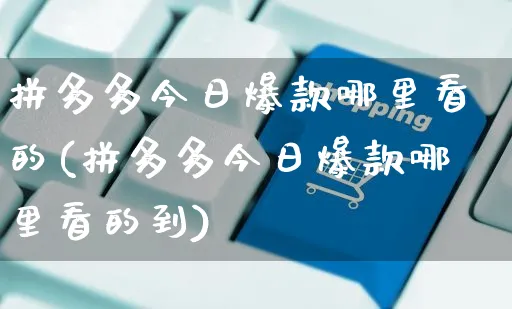 拼多多今日爆款哪里看的(拼多多今日爆款哪里看的到)_https://www.czttao.com_拼多多电商_第1张