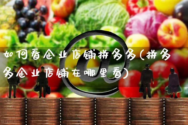 如何看企业店铺拼多多(拼多多企业店铺在哪里看)_https://www.czttao.com_开店技巧_第1张