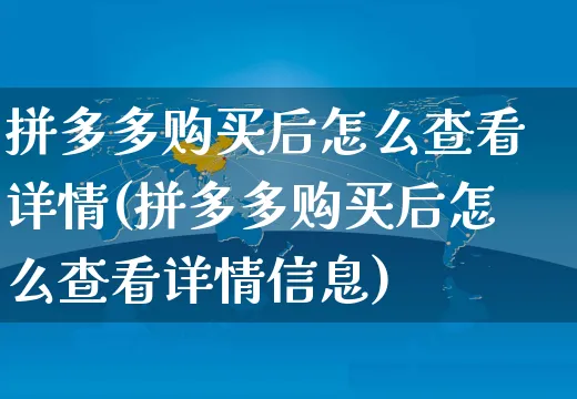 拼多多购买后怎么查看详情(拼多多购买后怎么查看详情信息)_https://www.czttao.com_视频/直播带货_第1张