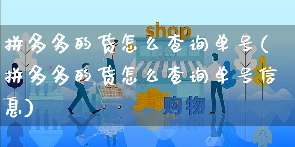 拼多多的货怎么查询单号(拼多多的货怎么查询单号信息)_https://www.czttao.com_抖音小店_第1张