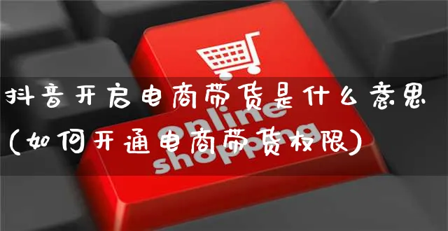 抖音开启电商带货是什么意思(如何开通电商带货权限)_https://www.czttao.com_视频/直播带货_第1张