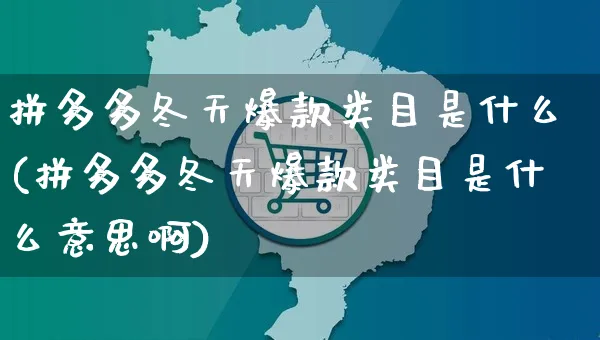 拼多多冬天爆款类目是什么(拼多多冬天爆款类目是什么意思啊)_https://www.czttao.com_拼多多电商_第1张